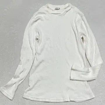 허니즈 리브 하이넥 코튼 상의 성숙 캐주얼 레이어드 M