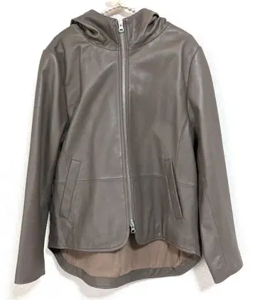 새상품급 SUGARROSE 양가죽 더블 지퍼 램 가죽 후드 자켓