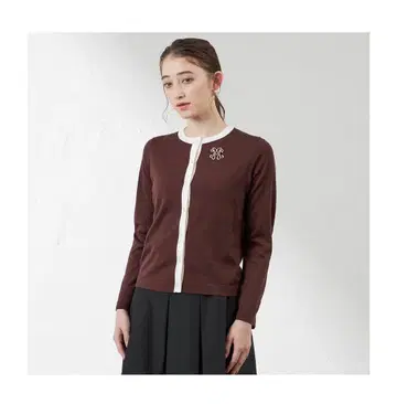 AMACA 보르도 브라운 가디건 38