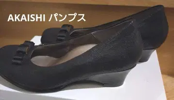 AKAISHI 블랙 리본 포함 디자인 펌프스