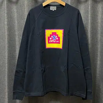 컬러풀 로고 네이비 긴팔 티셔츠 L