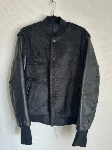 leather switch crush boa stadium jacket