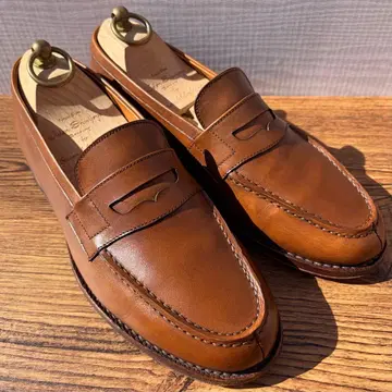 자란스리와야 코인 로퍼 25cm 라이트 브라운 가죽 신발