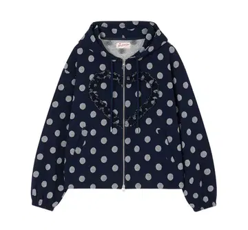 FUNFRONFUN 프릴 하트 후드티