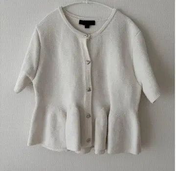 ZARA 페플럼 니트 자켓 에크루 M