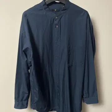 수피마 코튼 오버 사이즈 스탠드 카라 셔츠