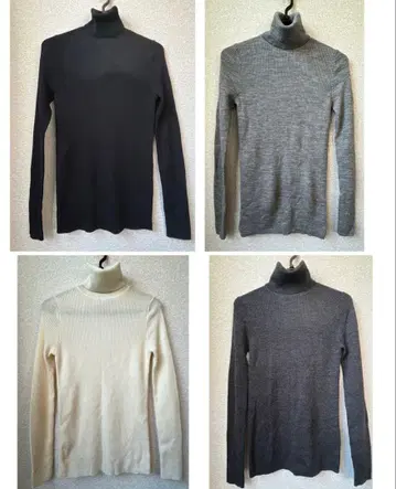 4장 세트 유니클로 퓨어 뉴 울 긴팔 터틀넥