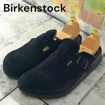 새상품급 버켄스탁 풋프린츠 스웨이드 크로그 블랙 28cm