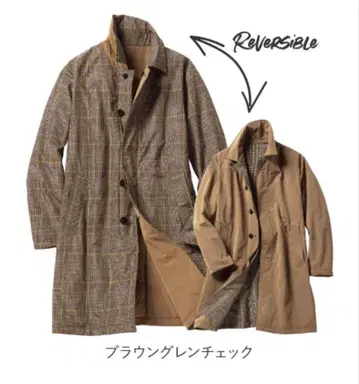 두클라쎄 남성용 XL 사이즈 마법의 써모 리버서블 체크 코트