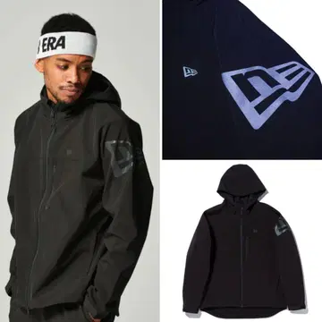 [ 새상품급 ] 뉴에라 후드 풀 집업 블루종 남성용 블랙 XL