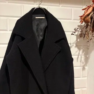 KBF 울 코트 오버 사이즈 블랙 울 혼방