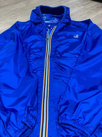 K-WAY 나일론 자켓 후드 부착 파랑