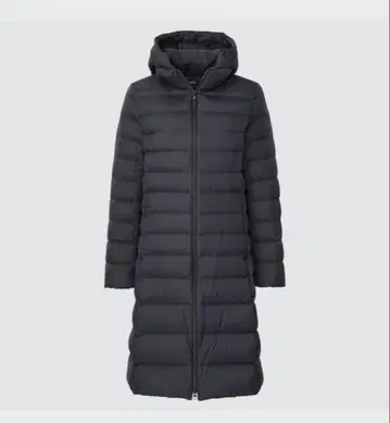 유니클로 후드 부착 롱 다운 자켓 블랙 XL