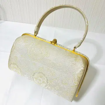 [ 중고 ] 일본 의류용 백 포멀 골드 꽃무늬