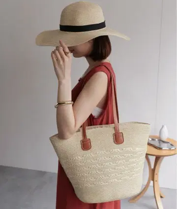 [ 새상품 ] sakishimatokyo 바스켓백 & 모자 세트 아이보리