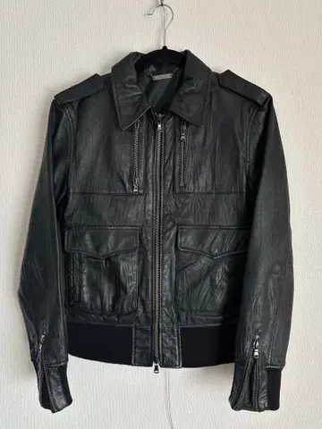 double zip real leather jacket