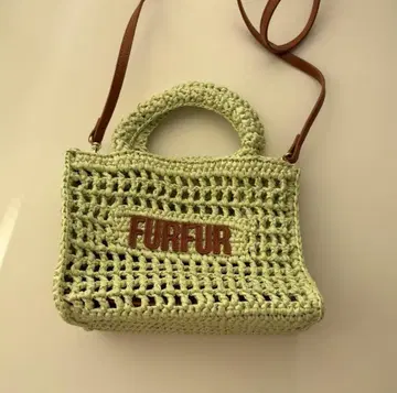 FURFUR 라피아 로고 토트백 민트