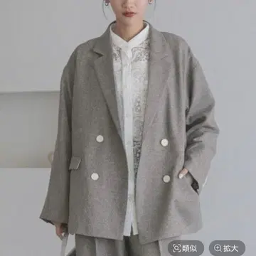 LOWRYSFARM 멜란지 트윌 자켓 그레이