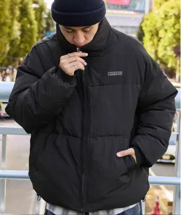 [ CODDERR ] 볼륨 하이넥 발수 나일론 에코 다운 자켓