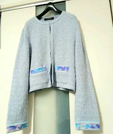 새상품급 레오나르 트위드풍 두꺼운 원단 가디건 42