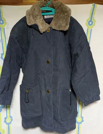 [ 쇼와 구제 의류 레트로 ] 네이비 퍼 포함 롱 코트