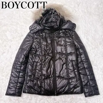 BOYCOTT y2k 퍼 다운 자켓 후드 블랙 00s 블랙