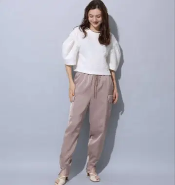 리랜드트루 새틴 카고 팬츠 핑크