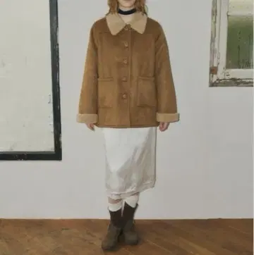 [ GIUNON ] adjustable sleeve mouton coat