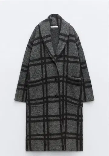 [ ZARA ] 체크 니트 자카드 코트 클리닝 완료