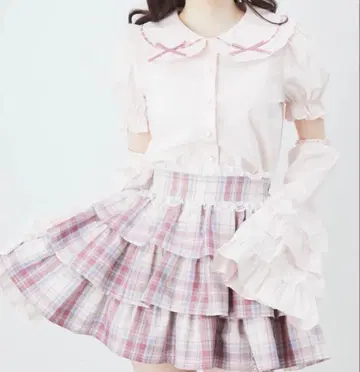 Ank Rouge 사다리 리본 공주 소매 블라우스