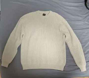 BEAMS 베이지 리브 니트 L