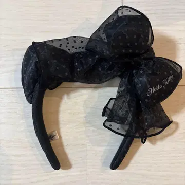 헬로키티 도트 무늬 리본 머리띠