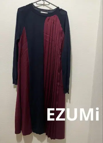 새상품급 ezumi 에즈미 니트 롱 원피스 플리츠