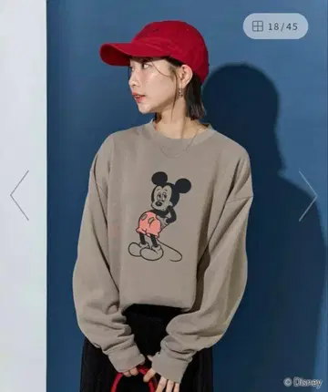 별주 미키마우스 전후 프린트 vintage 가공 맨투맨