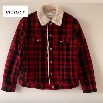 moussy 체크 보아 아우터 자켓