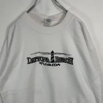 플로리다 데이토나 비치 반짝이 프린트 맨투맨 트레이닝복 구제 의류 M