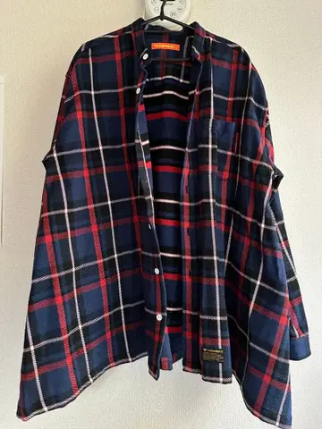 THUNDERBOX 플란넬 셔츠 L 네이비/레드/화이트 체크