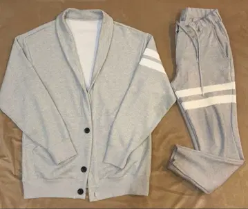 CRONOS 그레이 가디건과 스웨트 팬츠 세트 38(M)