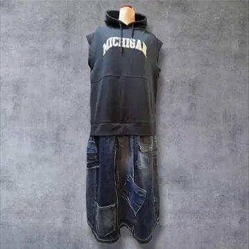 데님 리메이크 도킹 원피스