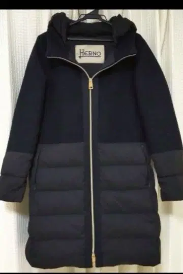 HERNO 다운 코트 M 42 블랙 후드 구스
