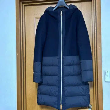 HERNO (헬노) 다운 코트 M 42 다크 네이비 블랙 후드 구스