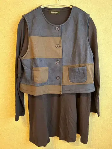 레이어드 디자인 튜닉 네이비 그레이