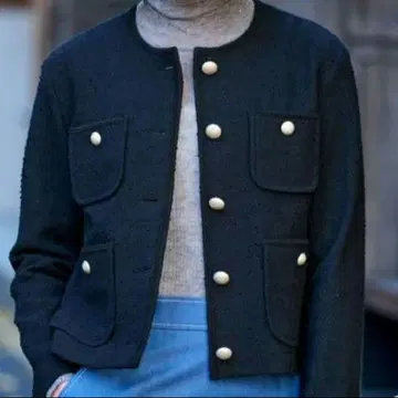 드레스트리아 블랙 트위드 자켓 미사용 택 포함