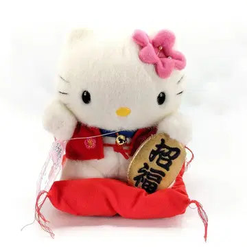당시 물건 헬로키티 마네키네코 S 봉제 인형 1999년 택 포함 레트로