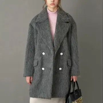 DRESSTERIOR 모헤어 혼방 샤기 체스터 코트