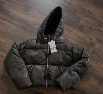 ZARA 크롭 다운 자켓 다크 브라운 S