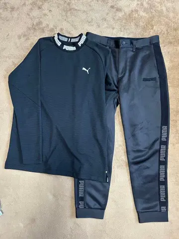 PUMA 블랙 저지 세트 ML 사이즈