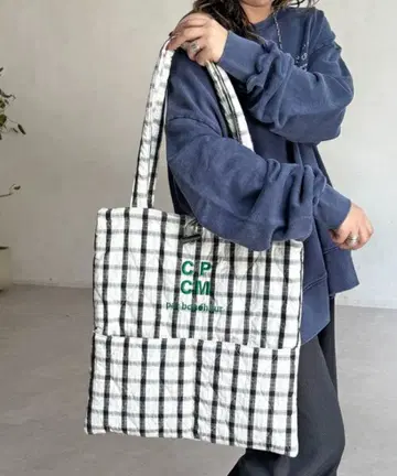 CPCM 퀼트 로고 토트백