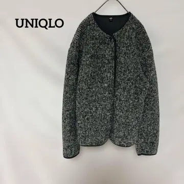 유니클로 보아 플리스 크루넥 가디건 M 그레이
