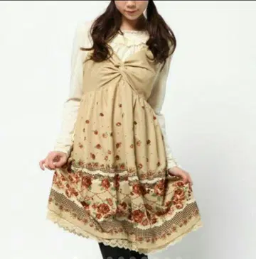 새상품 장미 메르헨 패턴 원피스 튜닉